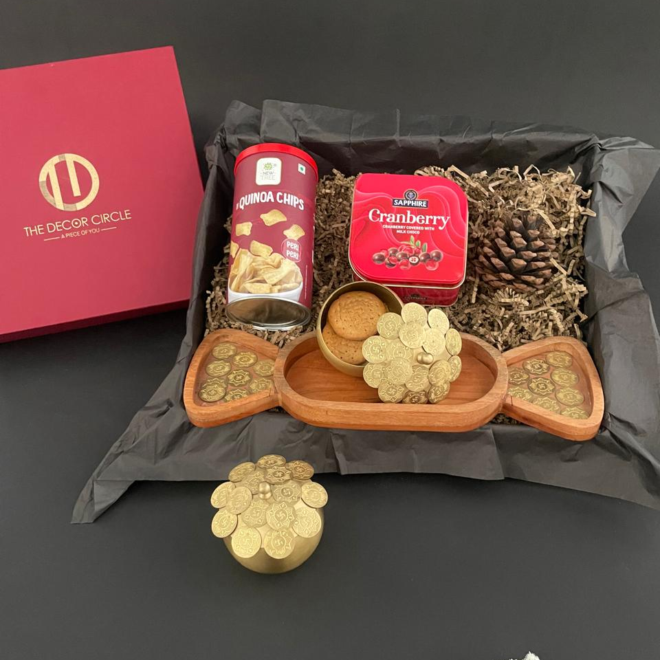 Traditional Brass Bowl & Platter Gift Hamper Box