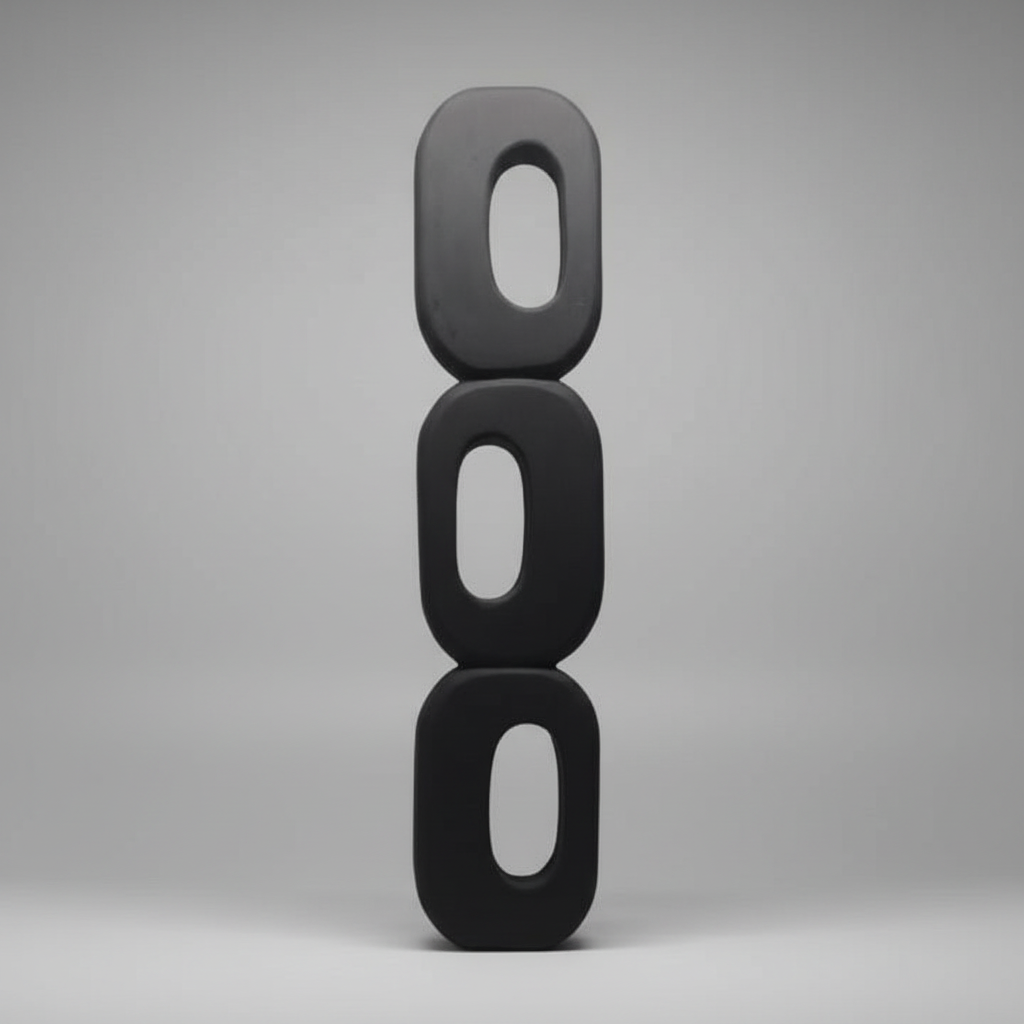 Totem Wooden Abstract Black Sculpture