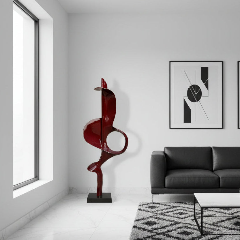 Indomitus Large Maroon Sculpture for Living Room