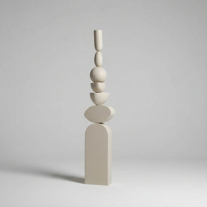 Japandi Ivory Wooden Sculpture for Living room (4 Feet)