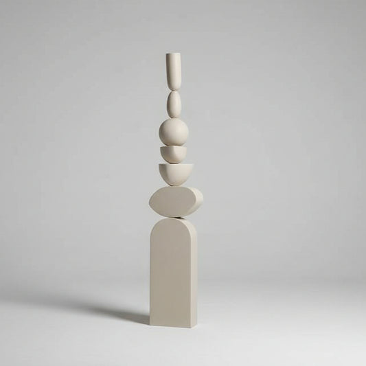 Japandi Ivory Wooden Sculpture for Living room (4 Feet)