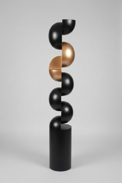 Wabi Sabi Wood Black Gold Totem Sculpture (5 feet)