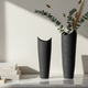 Matt Black Glass Vases (Set of 2)