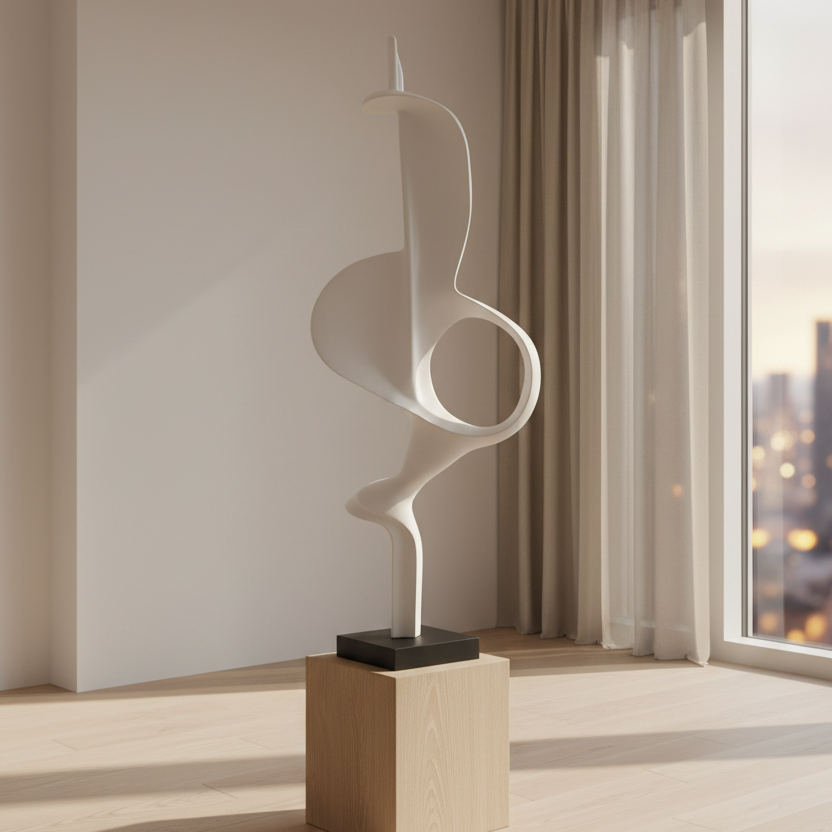 Indomitus Living Room Large White Sculpture