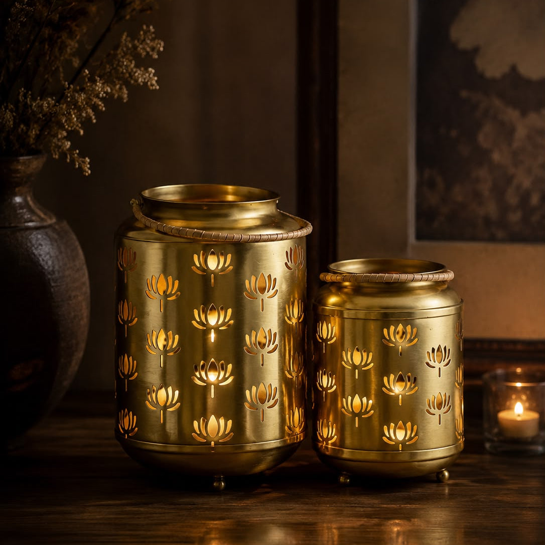 Premium Lotus Lantern Set | Diwali Gift Set
