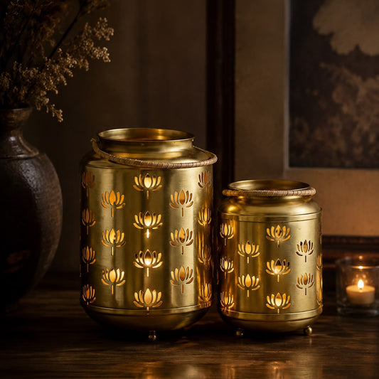 Premium Lotus Lantern Set | Diwali Gift Set