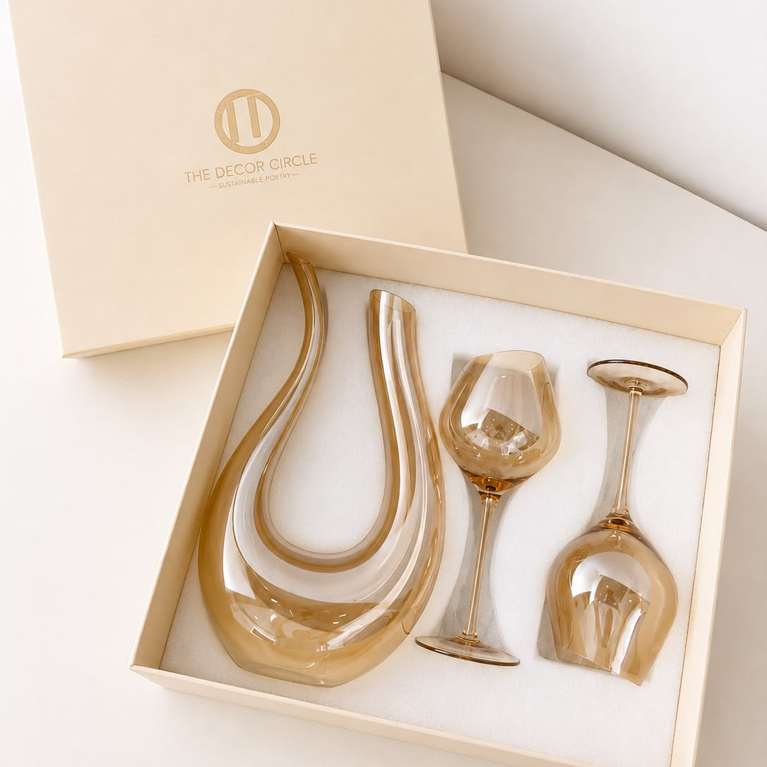 Amber Decanter & Wine Glass Gift hamper