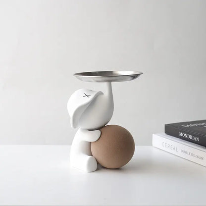 White Resin Elephant Sculpture for Living Room