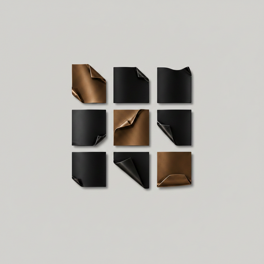 Fold Matrix Sculpt Series – Noir & Bronze Metal Wall Art (Set of 9)