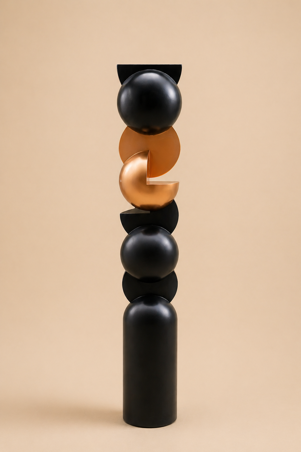 Wabi Sabi Wood Black Gold Totem Sculpture (5 feet)