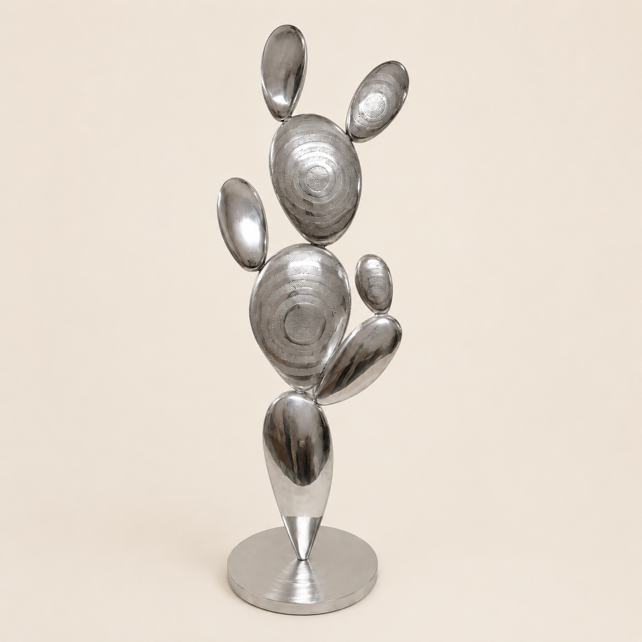 Arido Forma – Silver Cactus Sculpture for living room (5 Feet)