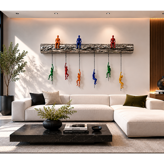 The Climbers | Contemporary Luxury Chrome Wall Sculpture