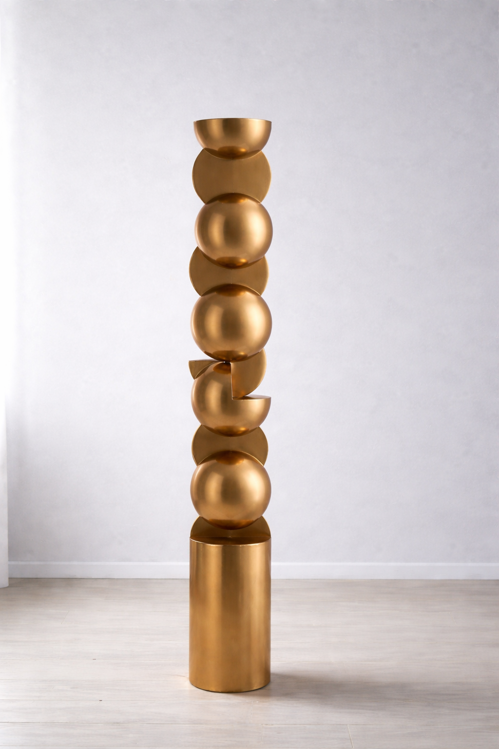 Wabi Sabi Golden Wood Totem Sculpture