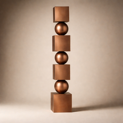 Copper Wood Wabi Sabi Large Sculpture