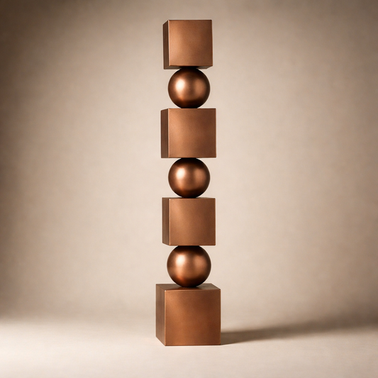 Copper Wood Wabi Sabi Large Sculpture