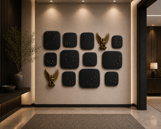 Contemporary Garuda Brass Wall Panels (Black)