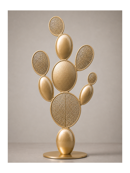 Arido Forma – Golden Cactus Sculpture (5 Feet)