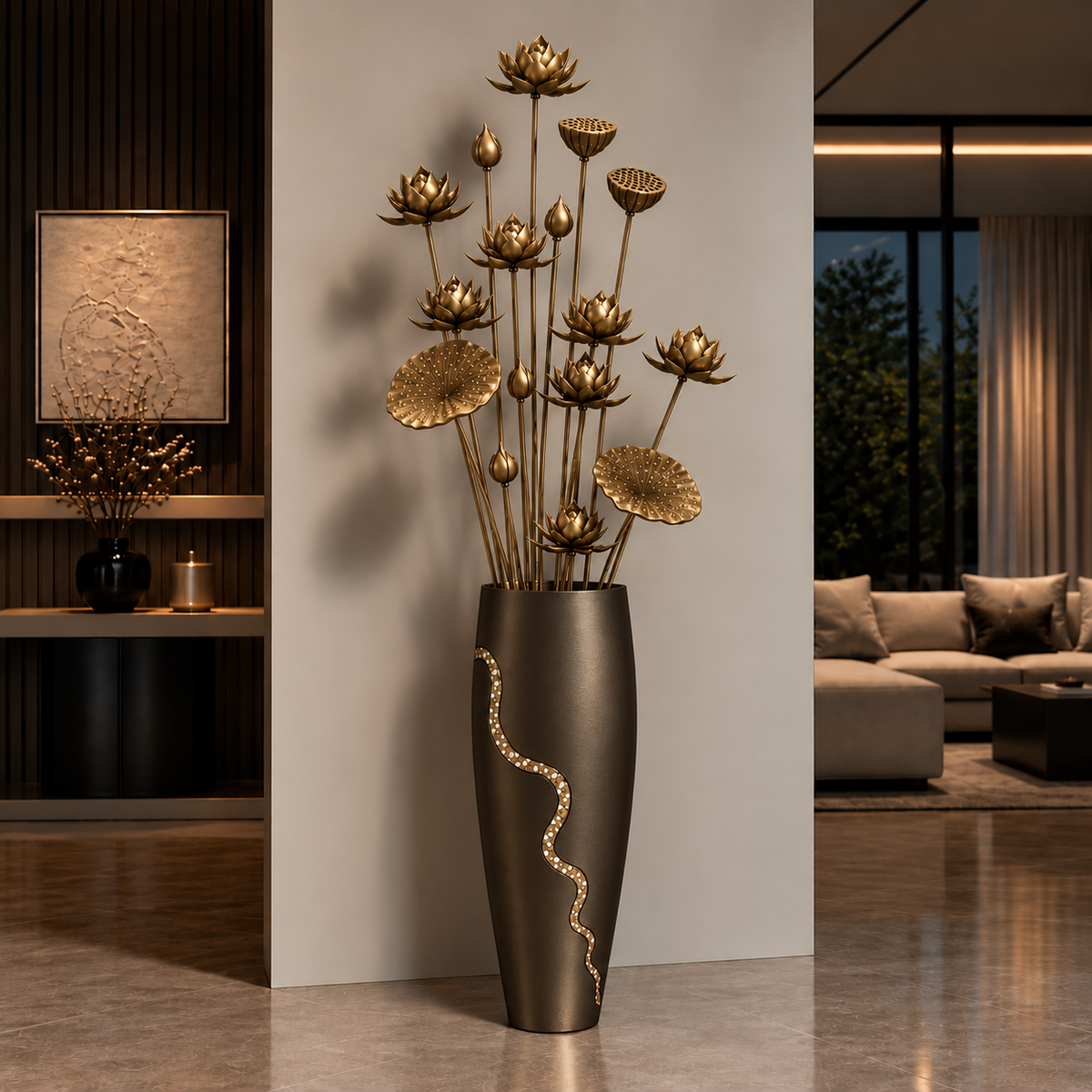 The Lotus Ascend - Tall Floor Standing Sculpture