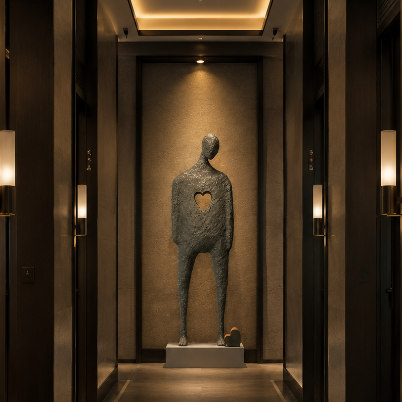 The Heart Man | Modern Metal Sculpture (6 feet)