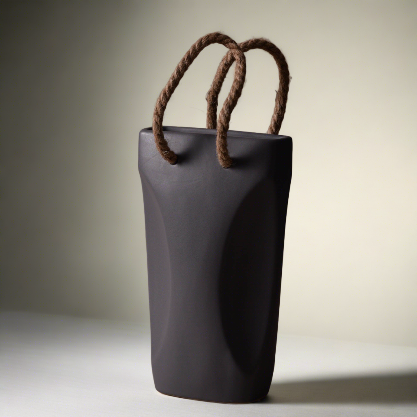 Opertus Brown Basket Ceramic Vase (Large)