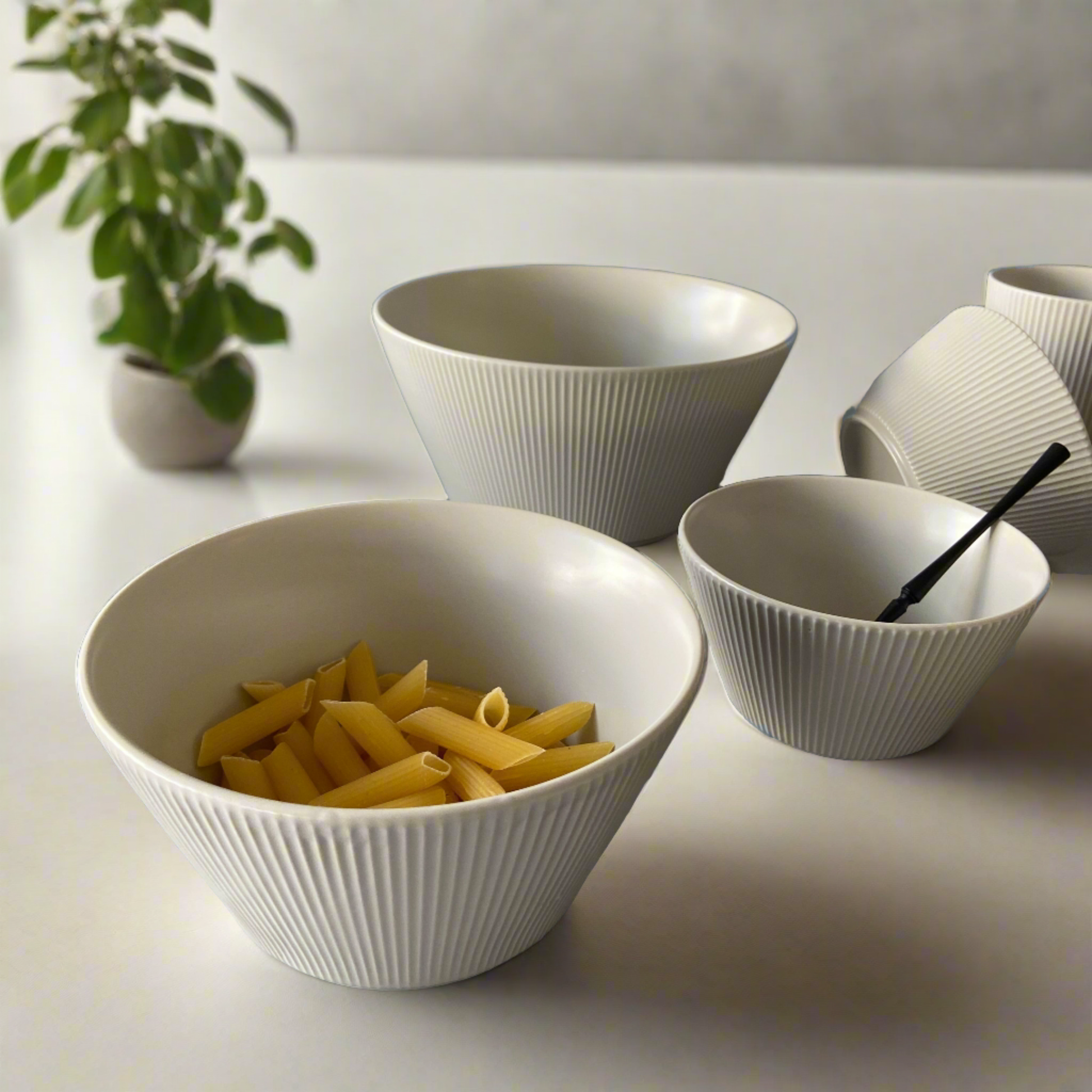 Elysian White Ceramic Bowl (6 inch)