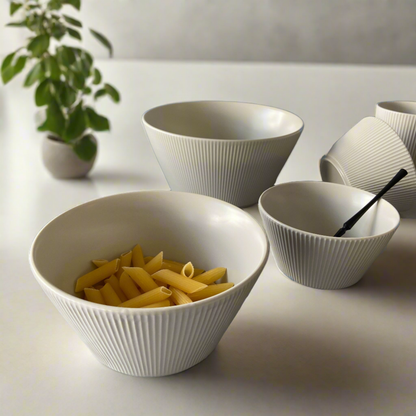 Elysian White Ceramic Bowl (6 inch)