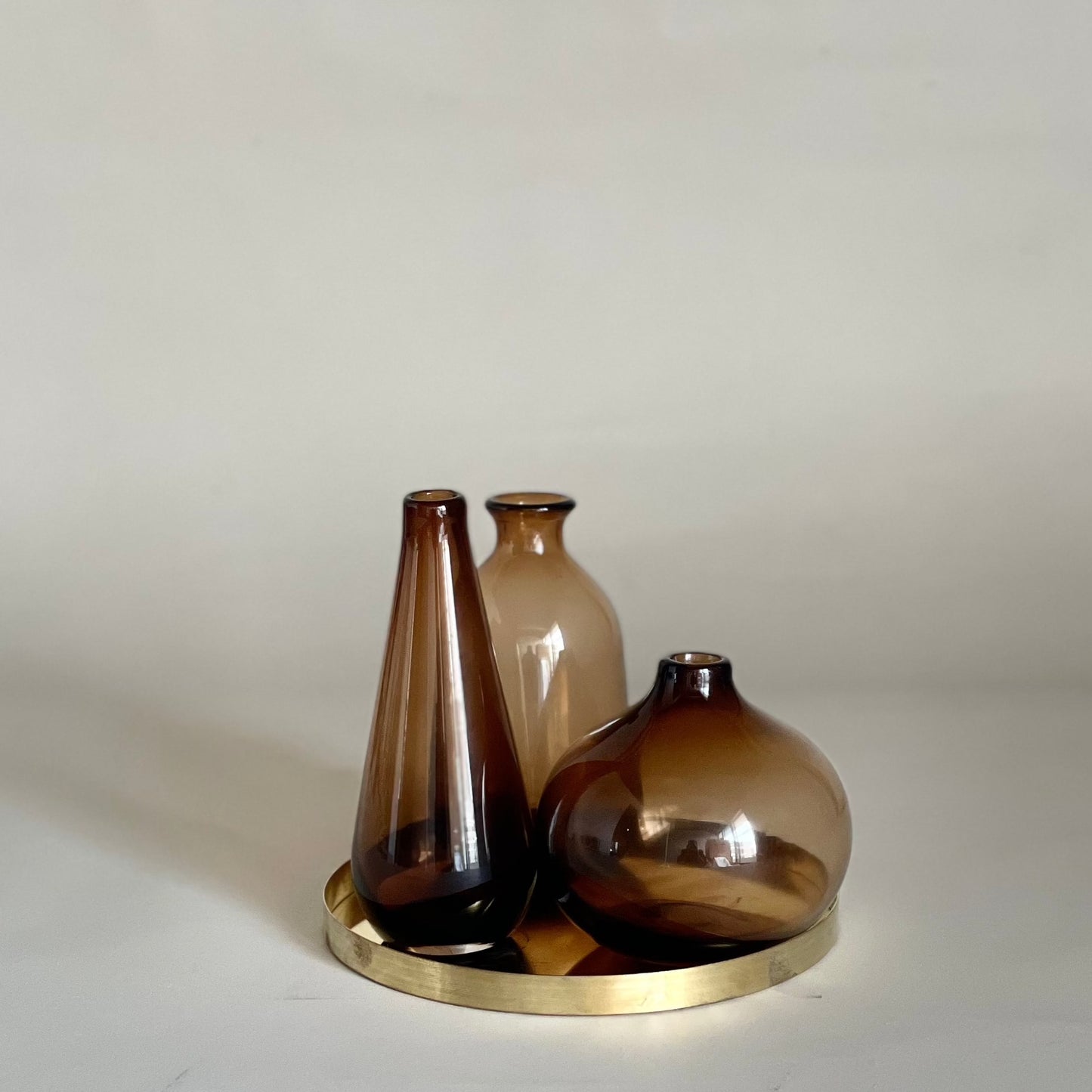 Elysian brown Glass vases ( set of 3)