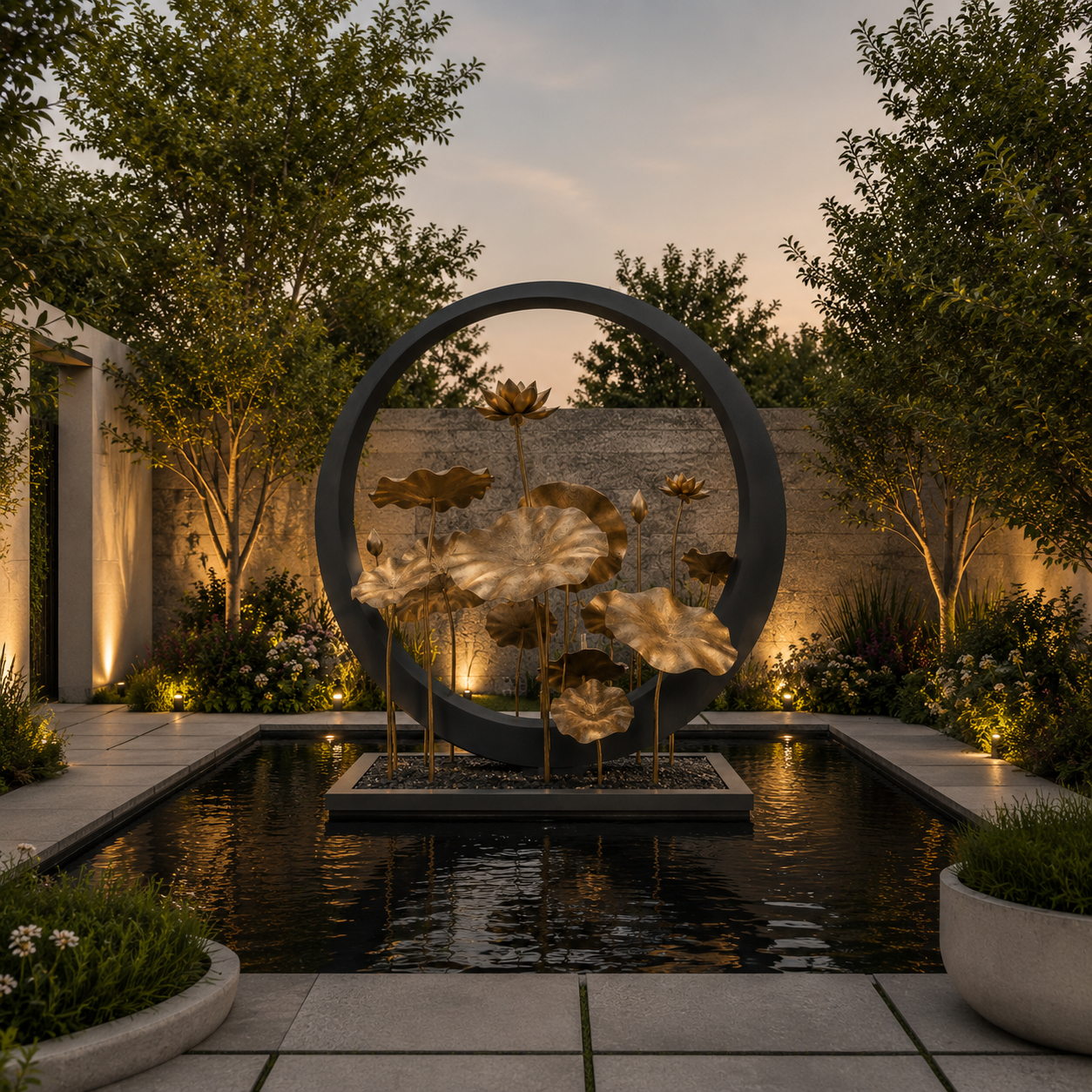 Lotus Halo | Luxury Outdoor Metal Garden Sculpture