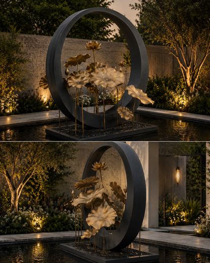 Lotus Halo | Luxury Outdoor Metal Garden Sculpture