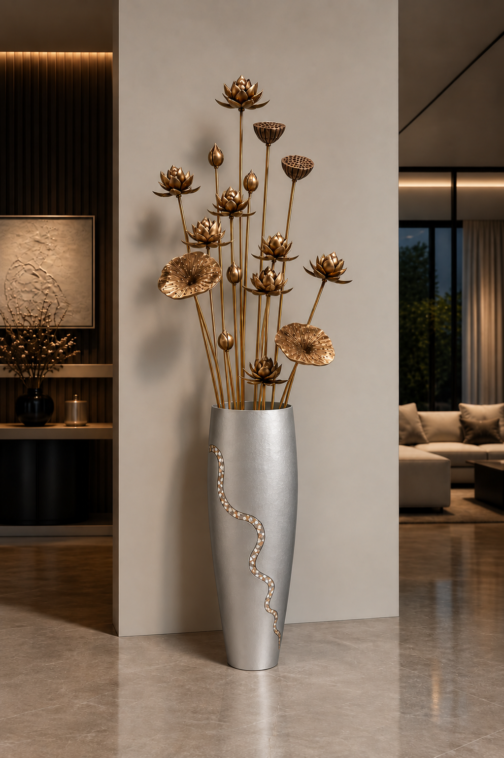 The Lotus Ascend - Tall Floor Standing Sculpture