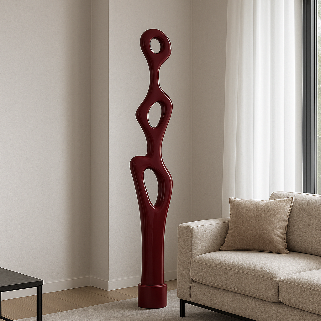 Aman Abstract Red Sculpture for Living Room (6 Feet)
