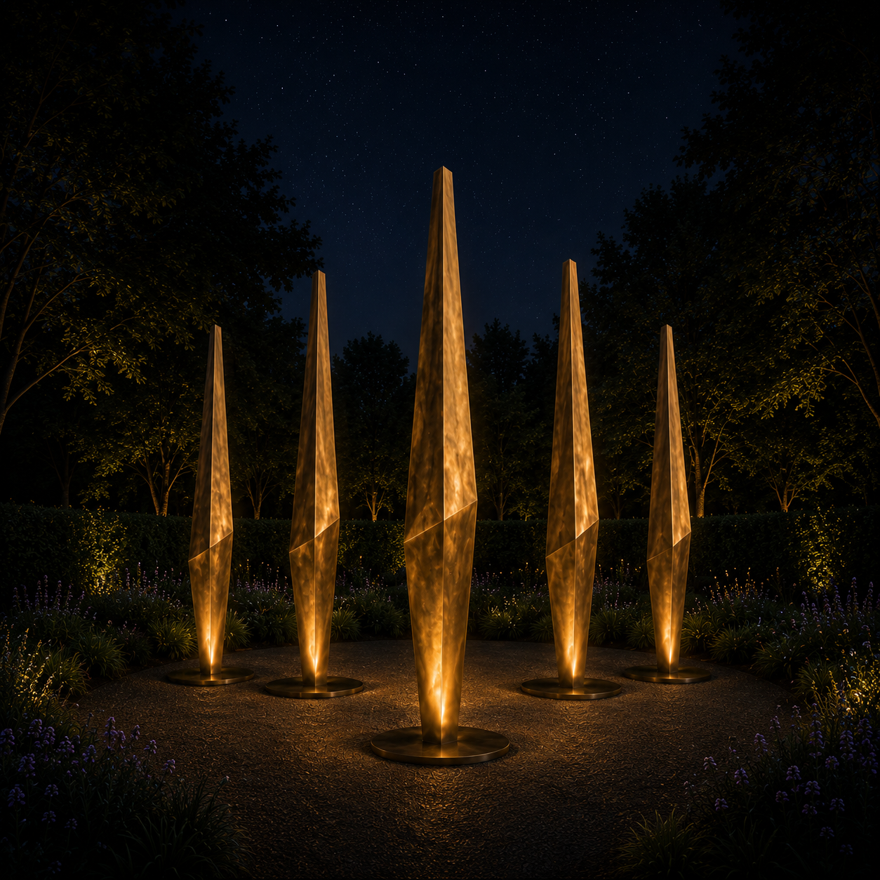 AKĀSHA V™ | Outdoor Bronze Garden Sculptures (Set of 5)