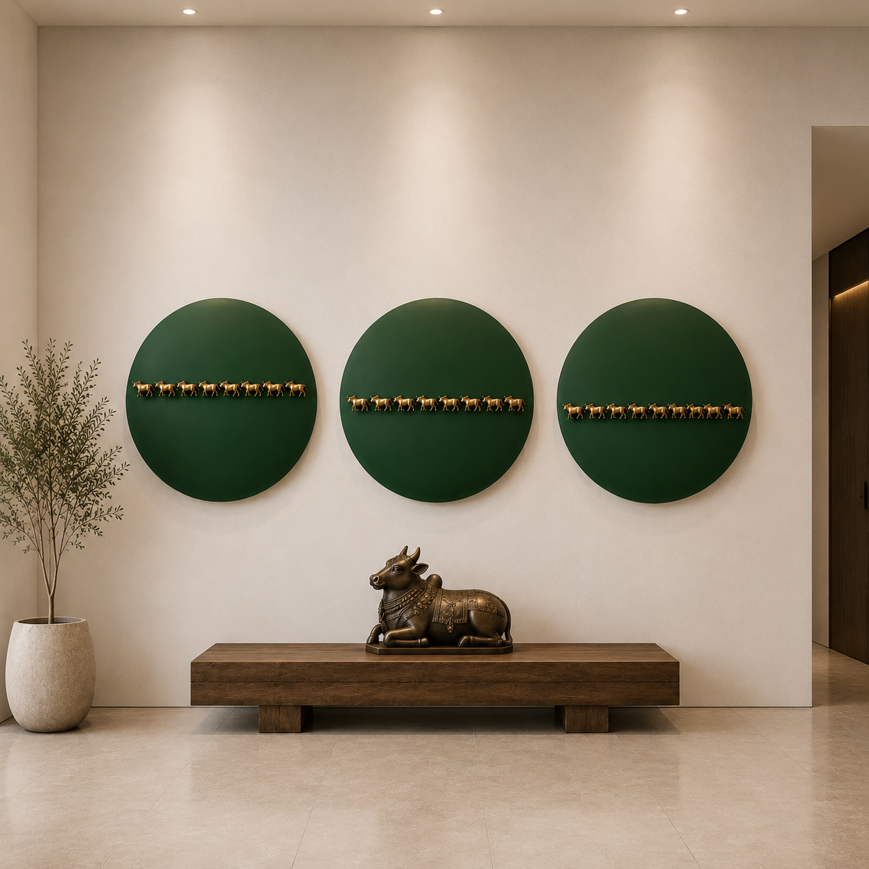 NANDI - The Sacred Procession Wall Installation ( Set of 3)