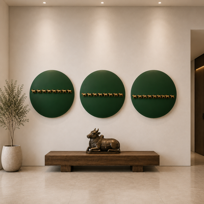 NANDI - The Sacred Procession Wall Installation ( Set of 3)