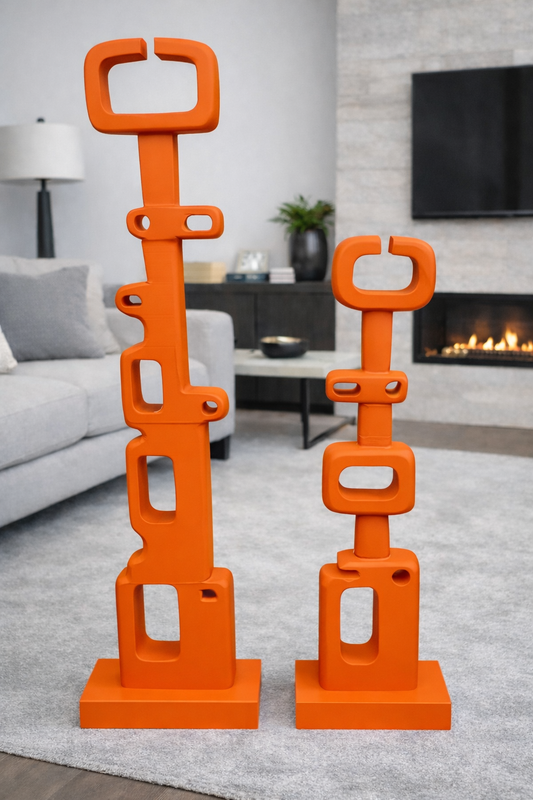 Sanitatem Organic Orange Wooden Totems (Set of 2)