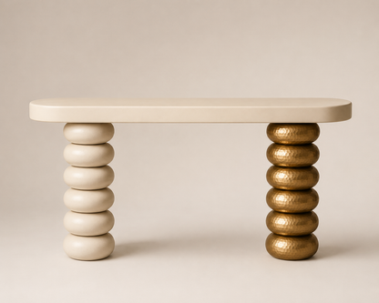 Sama Ridge - Ivory Bronze Console Table