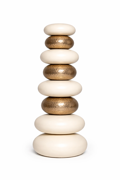 Sama Core - Ivory Bronze Wood Totem Sculpture