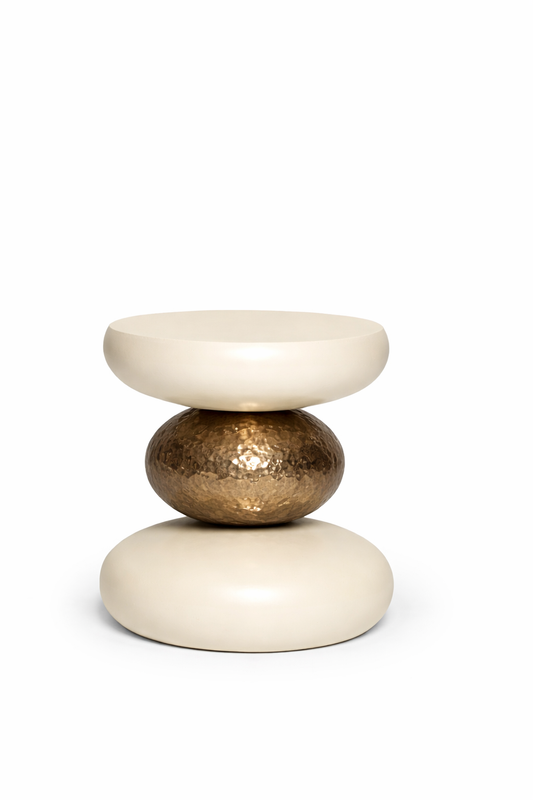 Sama Pebble - Ivory Bronze Side Table