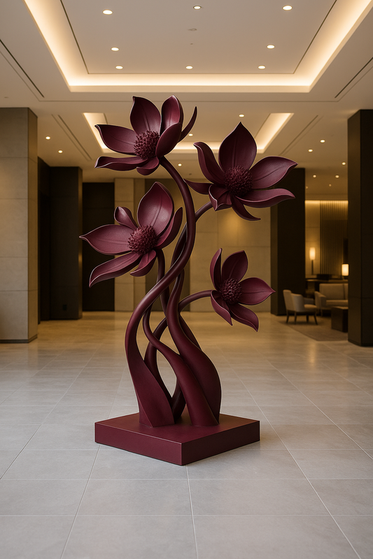 Gardenia Large Flower Sculpture for Courtyards (7 Feet)