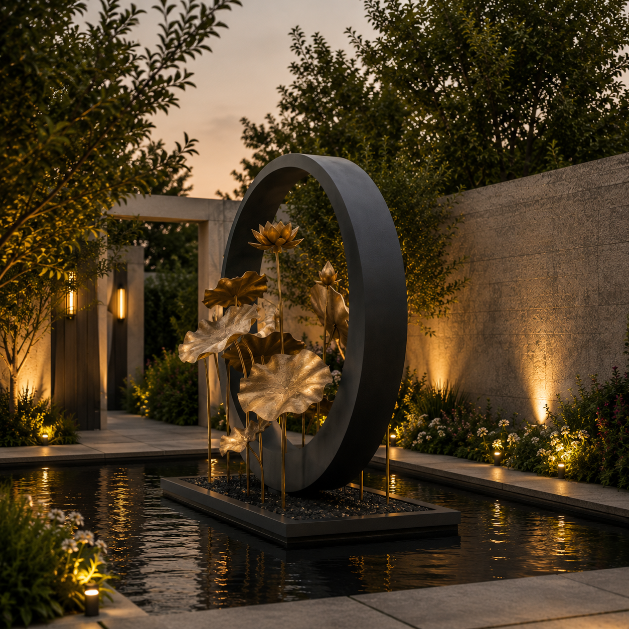 Lotus Halo | Luxury Outdoor Metal Garden Sculpture