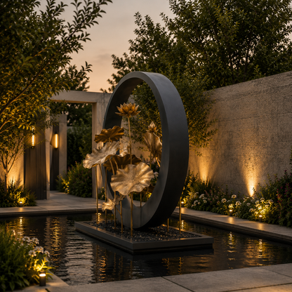 Lotus Halo | Luxury Outdoor Metal Garden Sculpture