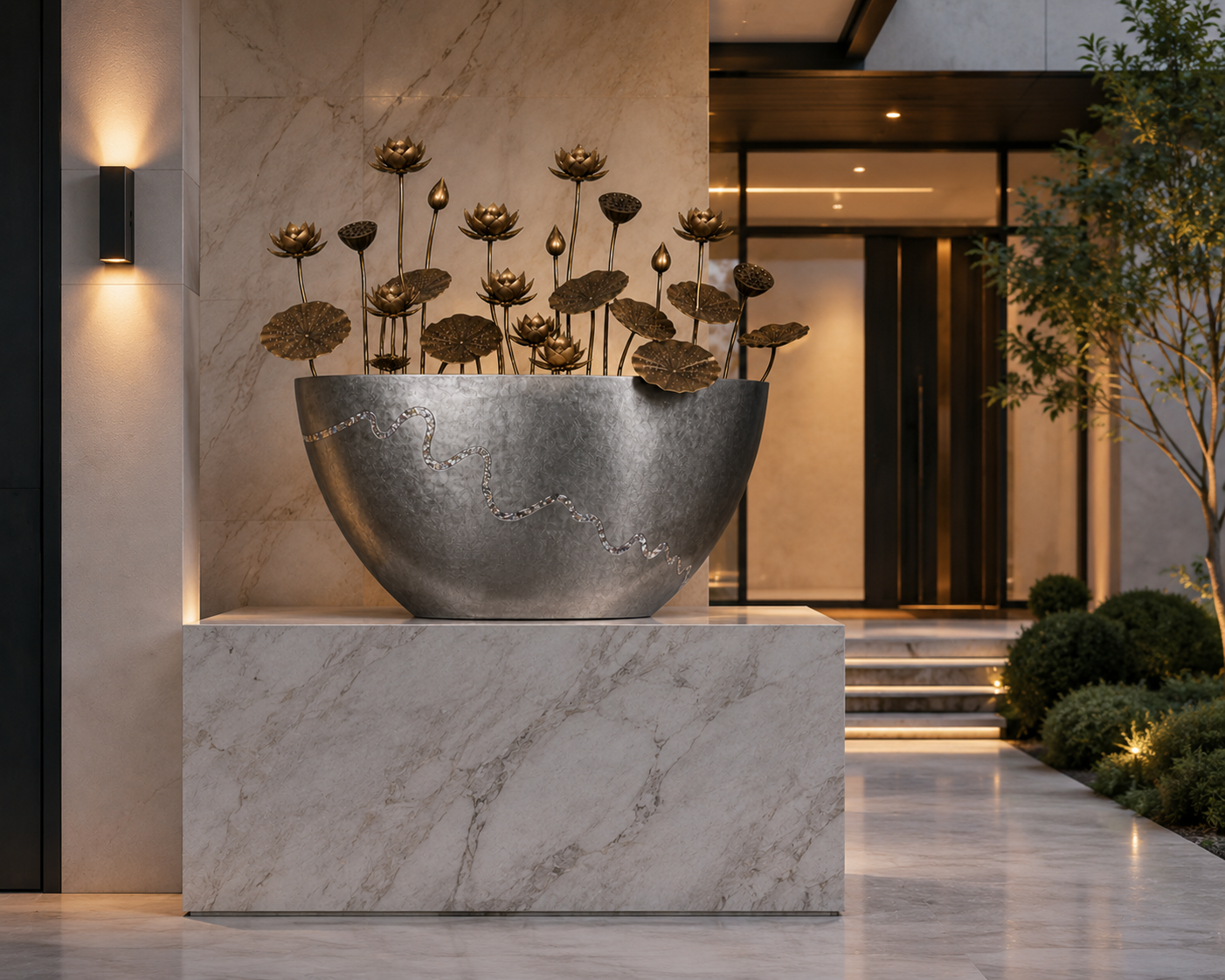 The Lotus Vessel - Large Vase Statement Showpiece
