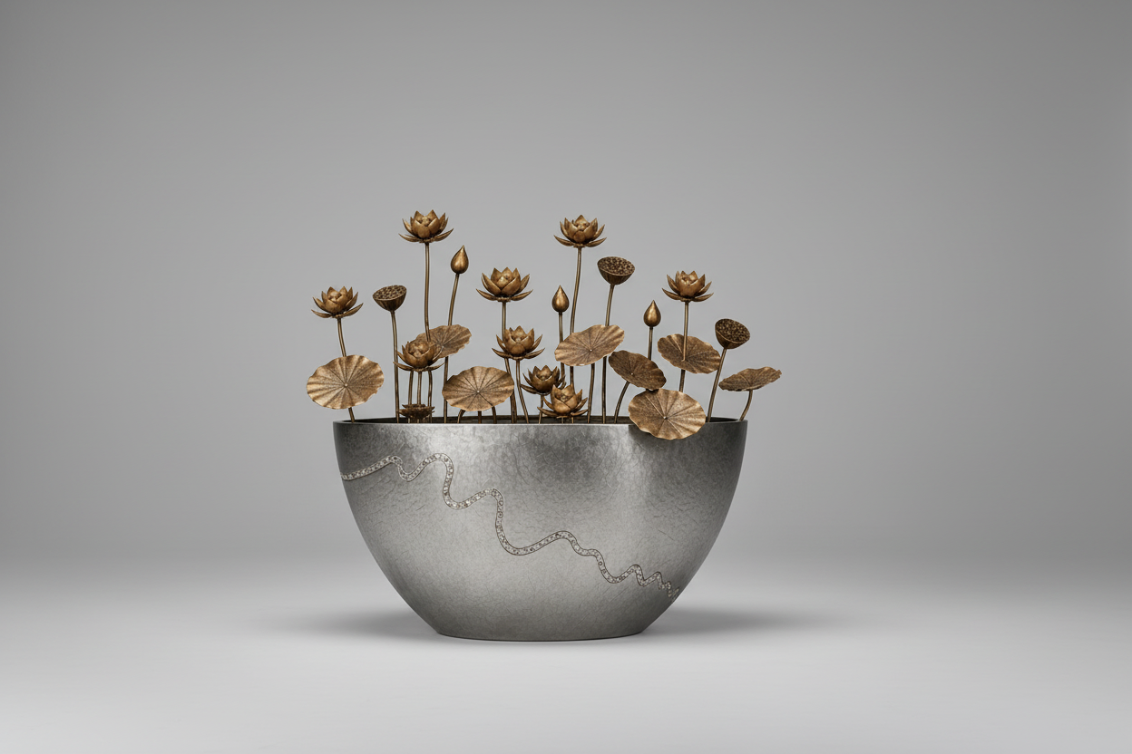 The Lotus Vessel - Large Vase Statement Showpiece