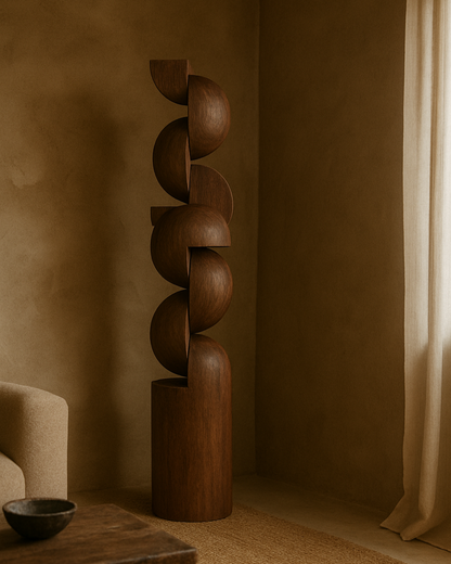 Wabi Sabi Wooden Walnut Large Sculpture (5/6 Feet)