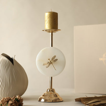Marmor Crystal Gold Candle Stand (Small)