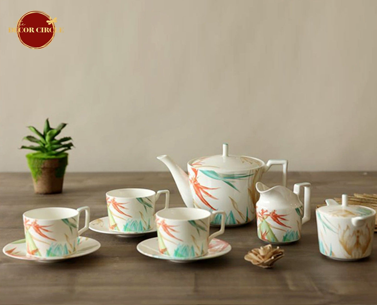 Fabella Rainbow Modern Tea cup set (Set of 15 pcs)