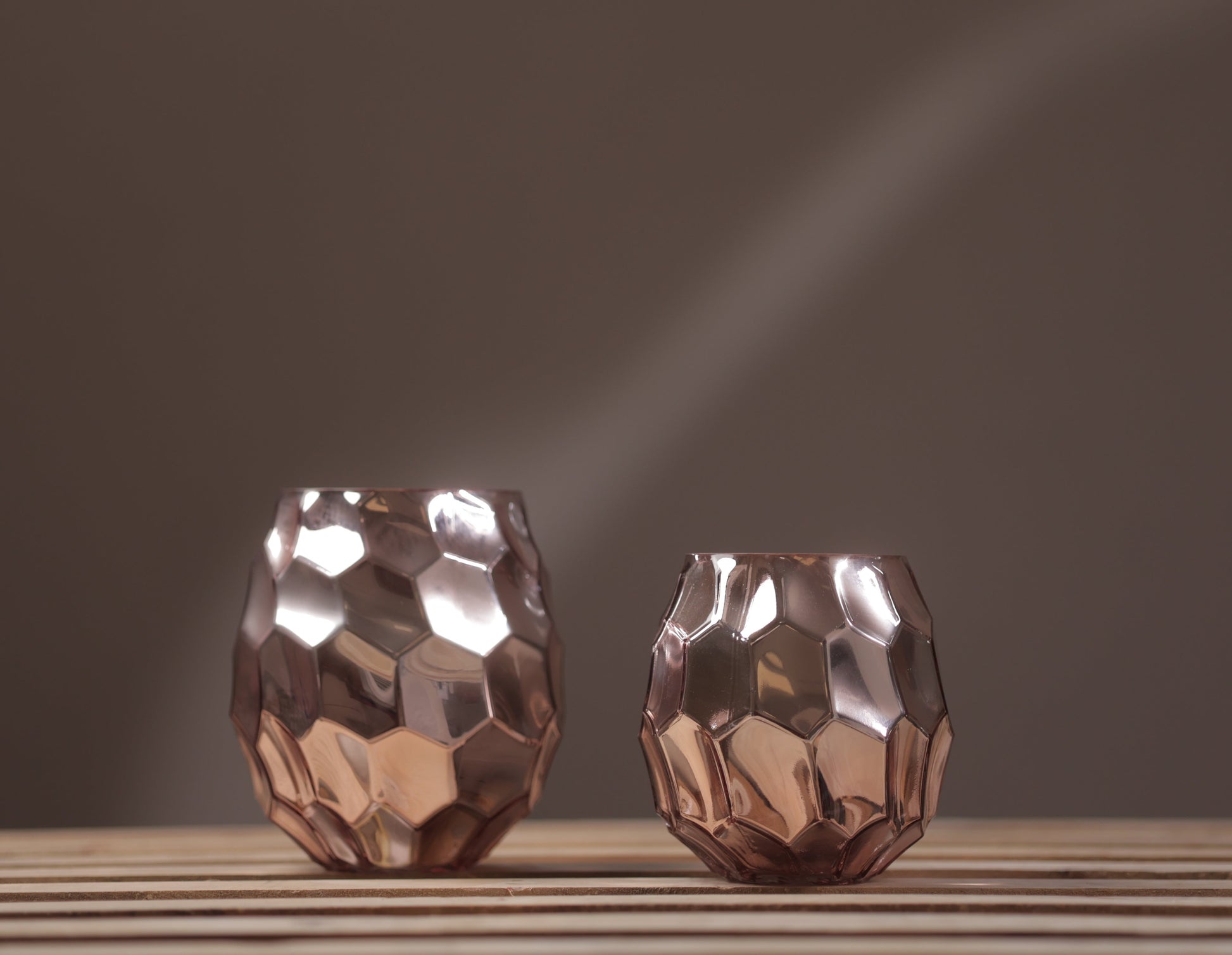 Aethra Glossy Rose Gold Vase (Small)