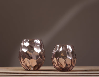 Aethra Glossy Rose Gold Vase