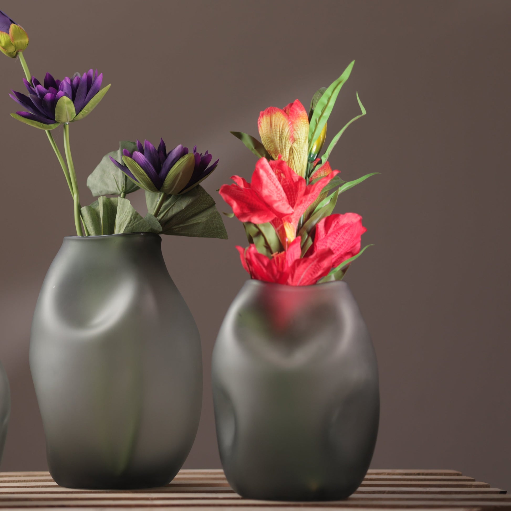 Kheima Black Smokey Glass Vase (Medium)