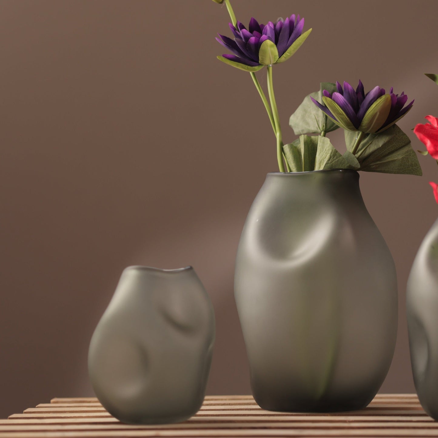 Kheima Black Smokey Glass Vase